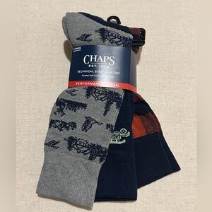 TWO 3-packs of Chaps Fairisle Crew Socks
